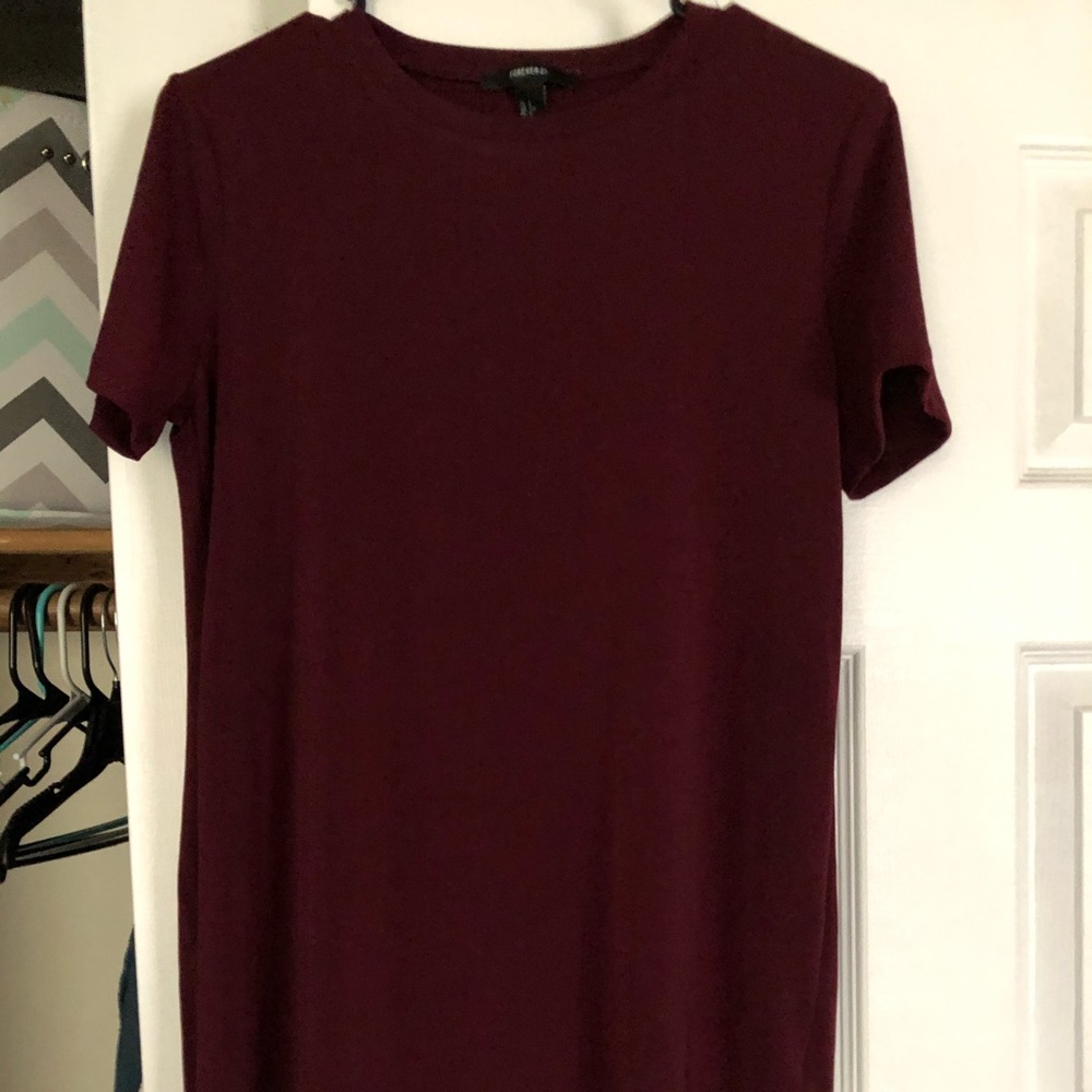 Forever 21 Burgundy Tshirt Dress